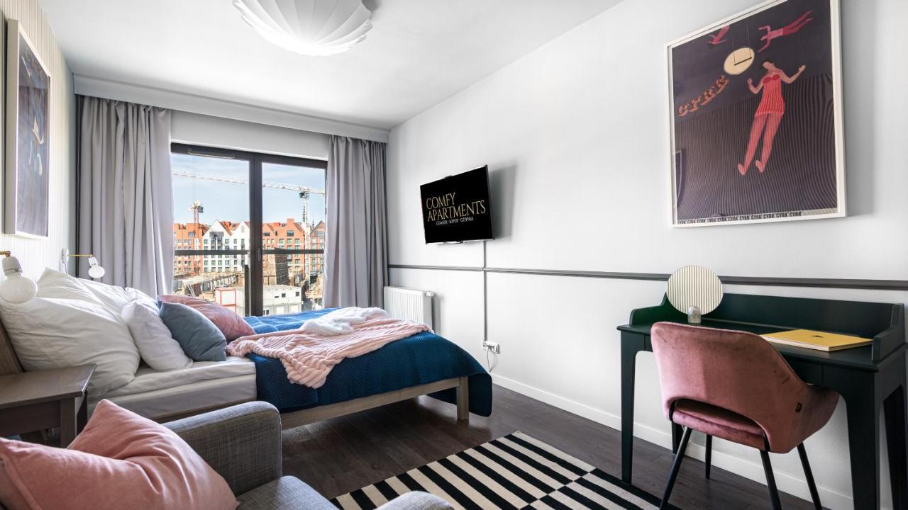 Waterlane W Oknami Na Rzeke - Marina View - Comfy Apartments Gdansk Bagian luar foto
